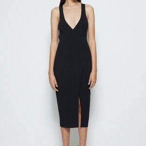 Jonathan Simkhai Milani Black Wrap Midi Dress